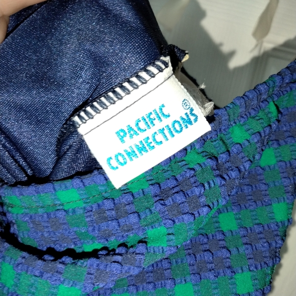 Vintage Pacific Connections Bathing suit sporty Plaid EUC Size M/L - Picture 3 of 5